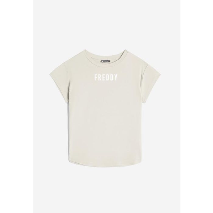 FREDDY - Freddy T-shirt in jersey con piccolo logo effetto satin W